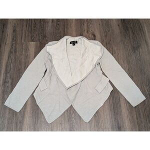 St.‎ John Gray Knit Open Front Blazer Jacket Pockets Career Size 6